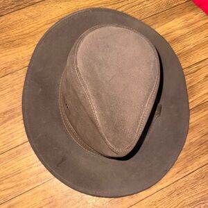 Minnentonka Genuine Leather Brown Outback Western Cowboy Hat Medium